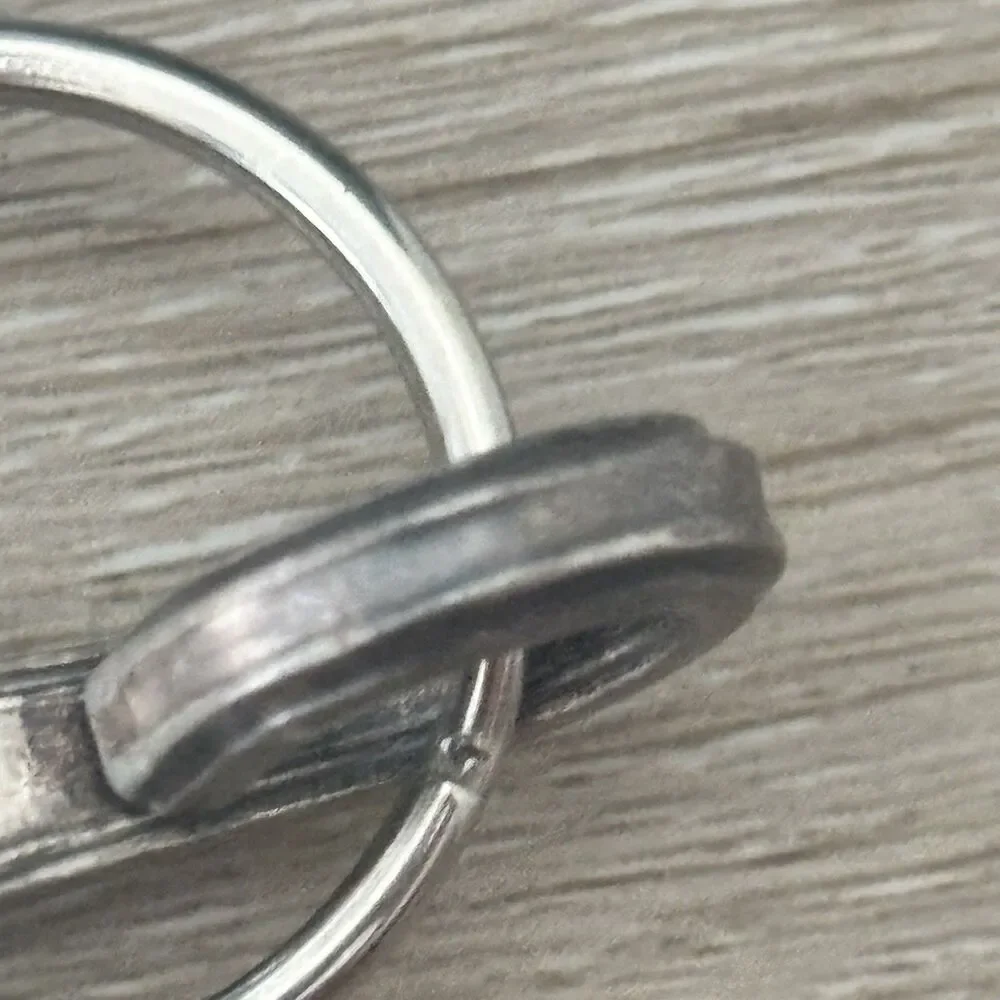 Vintage Silver Plate Spoon Handle Keychain Upcycled Boho Antique Flatware 3 Inch